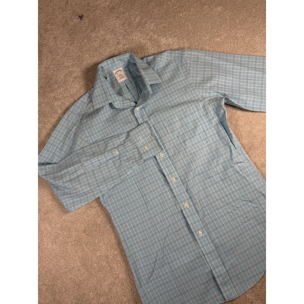 Brooks Brothersโ Regent 14.5 2/3 Blue Plaid Non-Iron Supima Cotton Dress Shirt